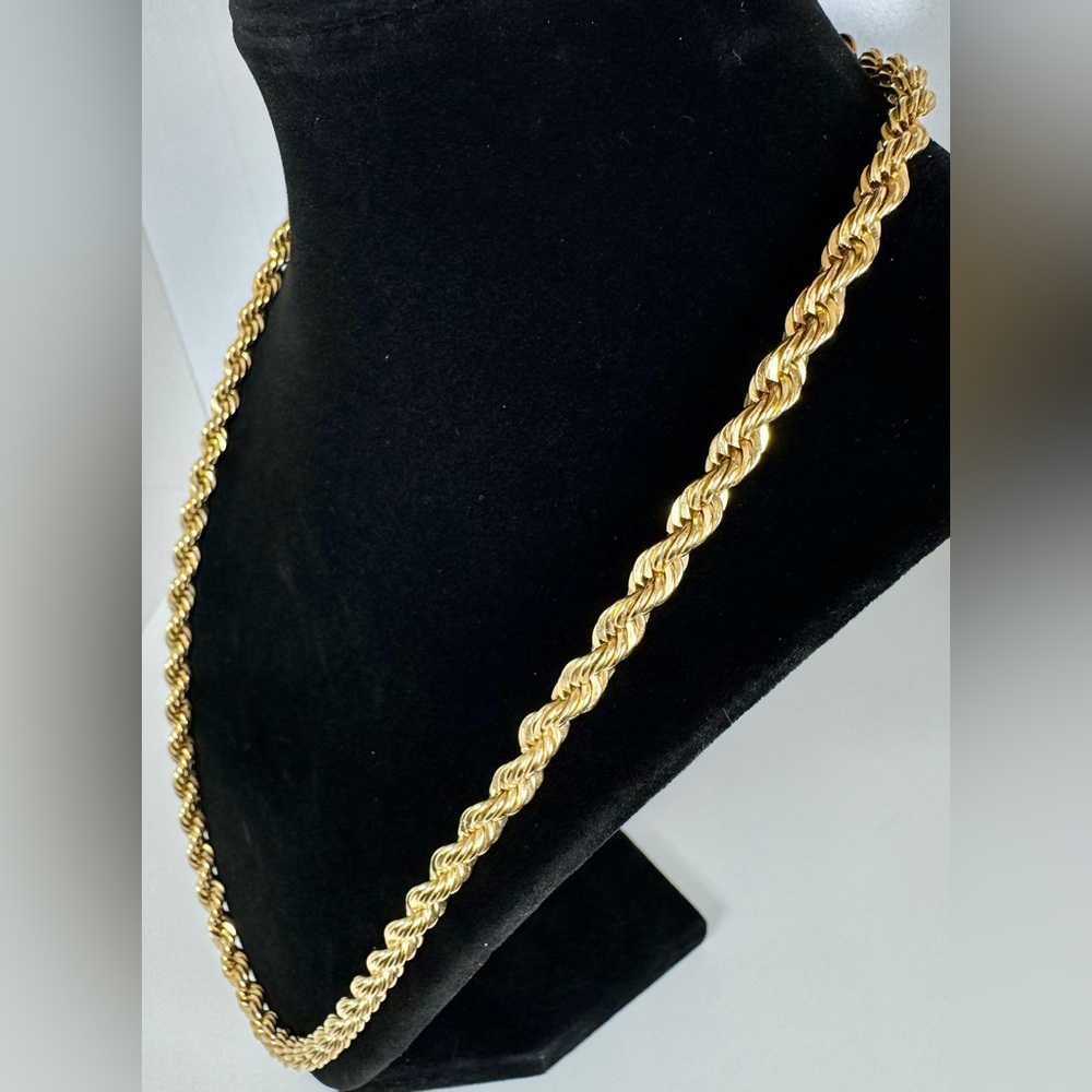Vintage Signed Avon Twisted Gold-tone Rope Chain Necklace 11.5” #1512